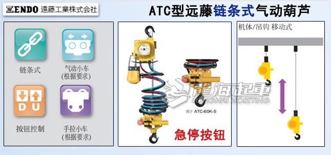 ATC型遠藤鏈條式氣動葫蘆,ATC型鏈條式氣動葫蘆